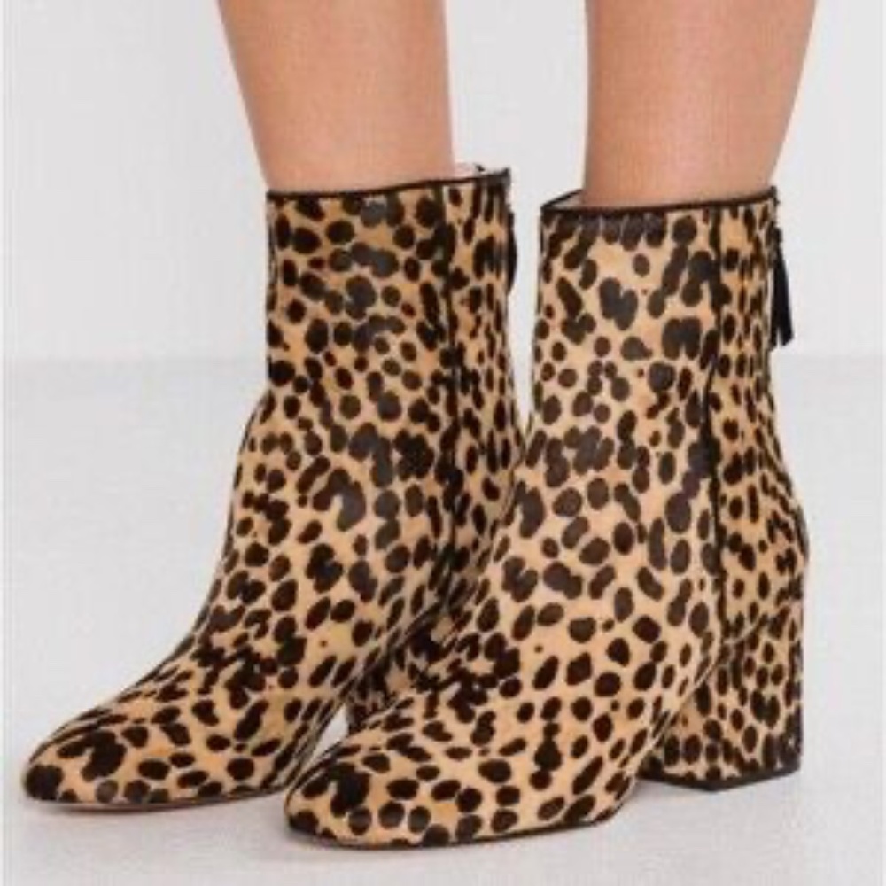Jcrew Cheetah Print Hair Calf Booties